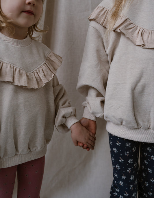 Navy Natural - sweater Keet - beige melange