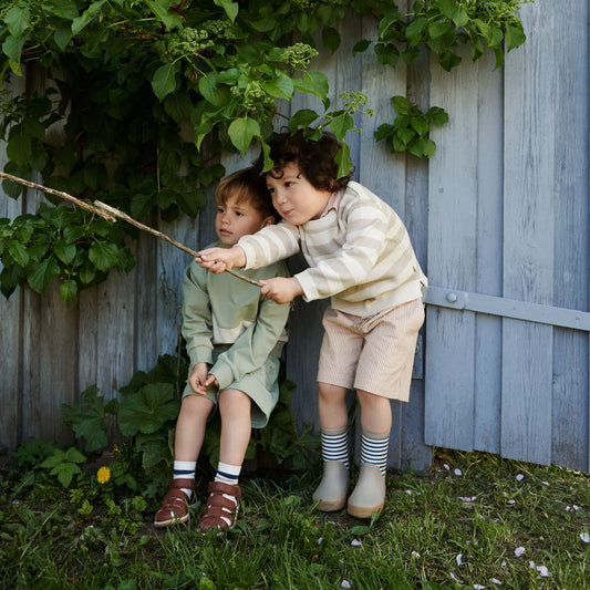 Wheat - knit pullover Morgan kid - beige stripe