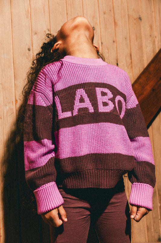 Labo - knitted sweater Rhone - pink stripe