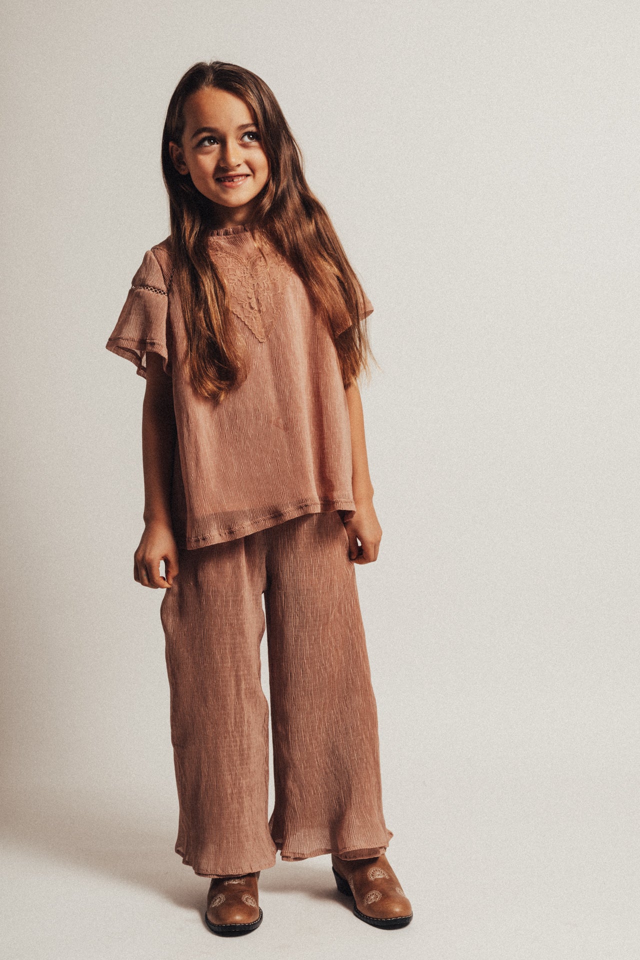 Baje Studio - crincle woven pants Giao - rose amber