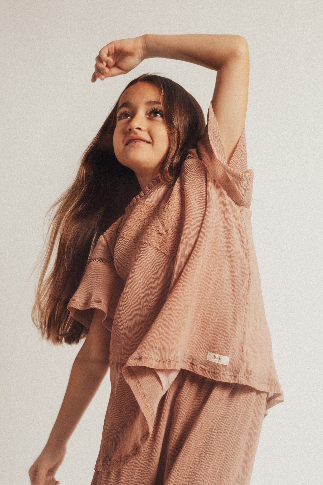 Baje Studio - crincle woven blouse Lou - rose amber