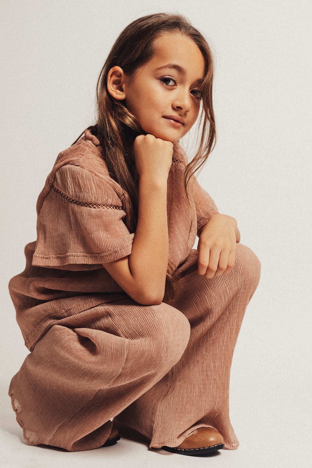 Baje Studio - crincle woven pants Giao - rose amber