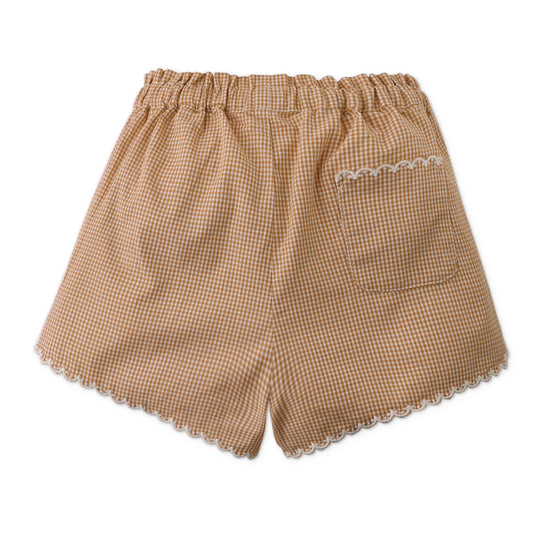 Gingersnaps - gingham short Mimi - brown