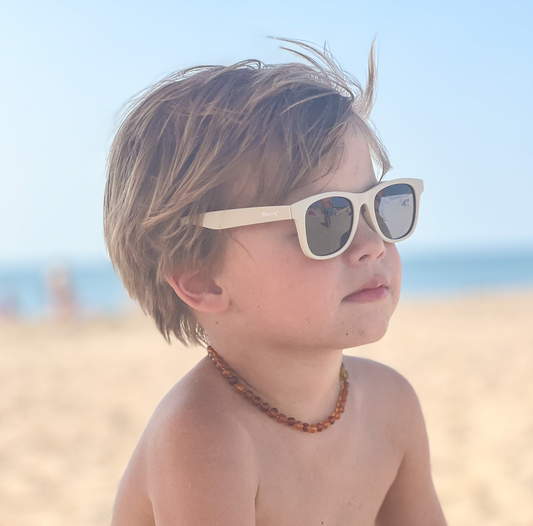 Maesy zonnebril rechthoek - Lino 3-6 jaar - beige ecru