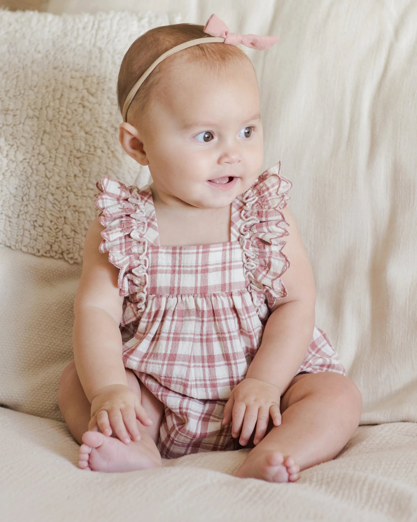 Quincy Mae - romper Maya - pink plaid