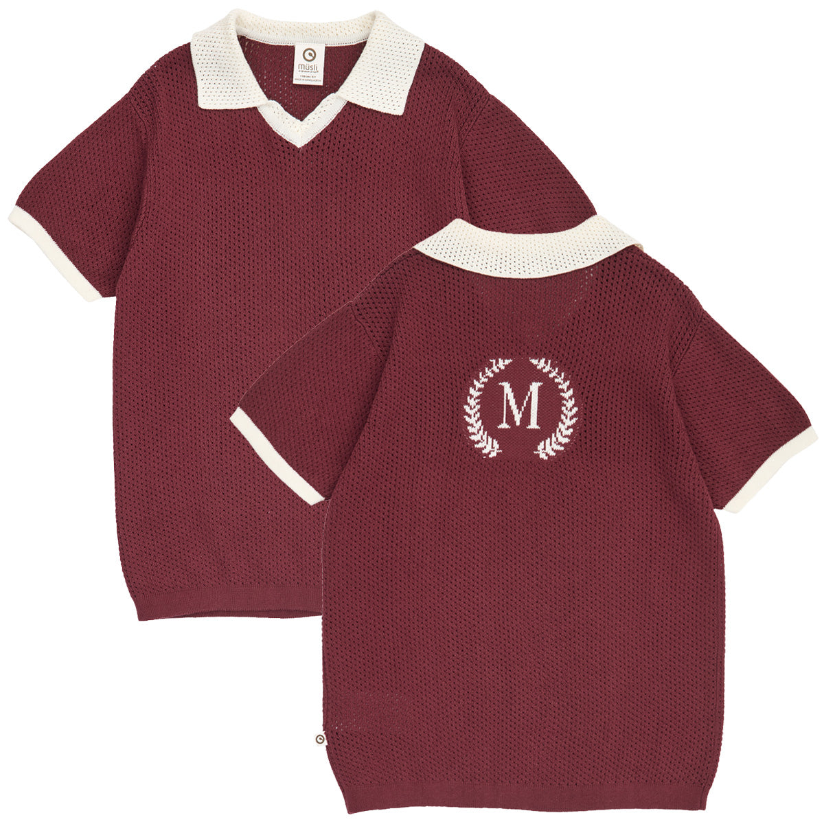 Müsli - clubhouse knit polo - russet red