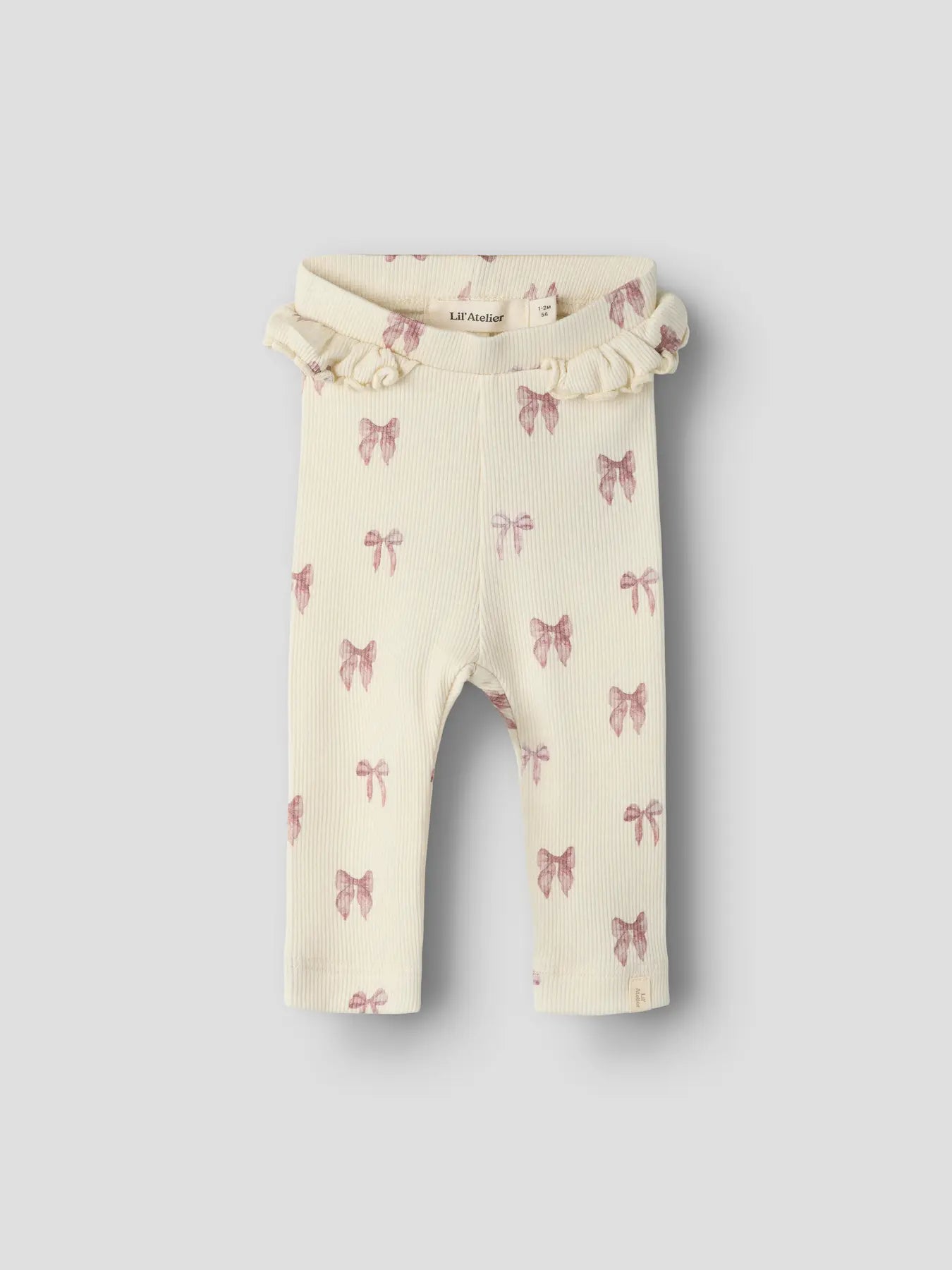 Lil'Atelier - slim fit legging bow - turtledove/pink