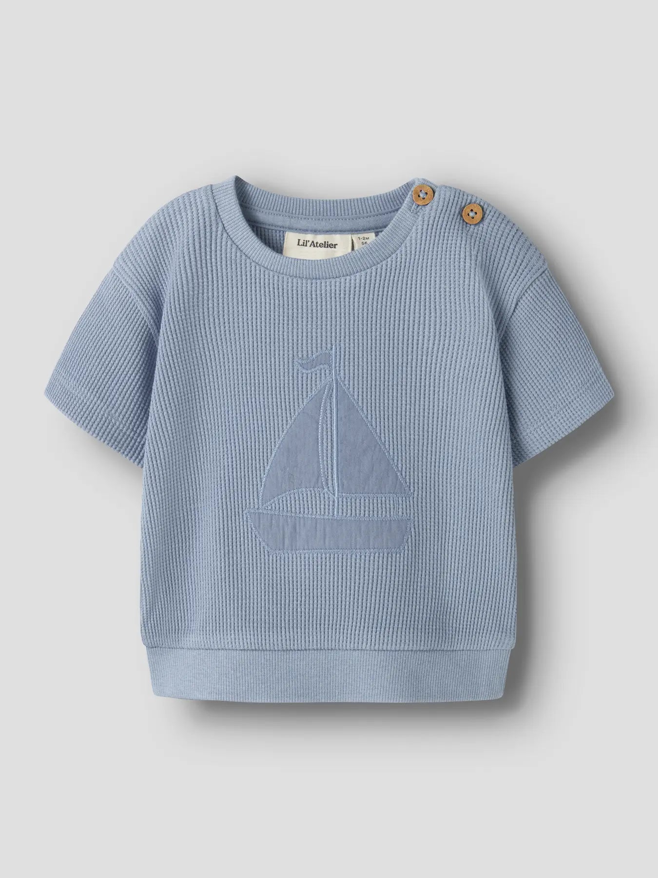 Lil'Atelier - sweat shirt sailboat - dusty blue