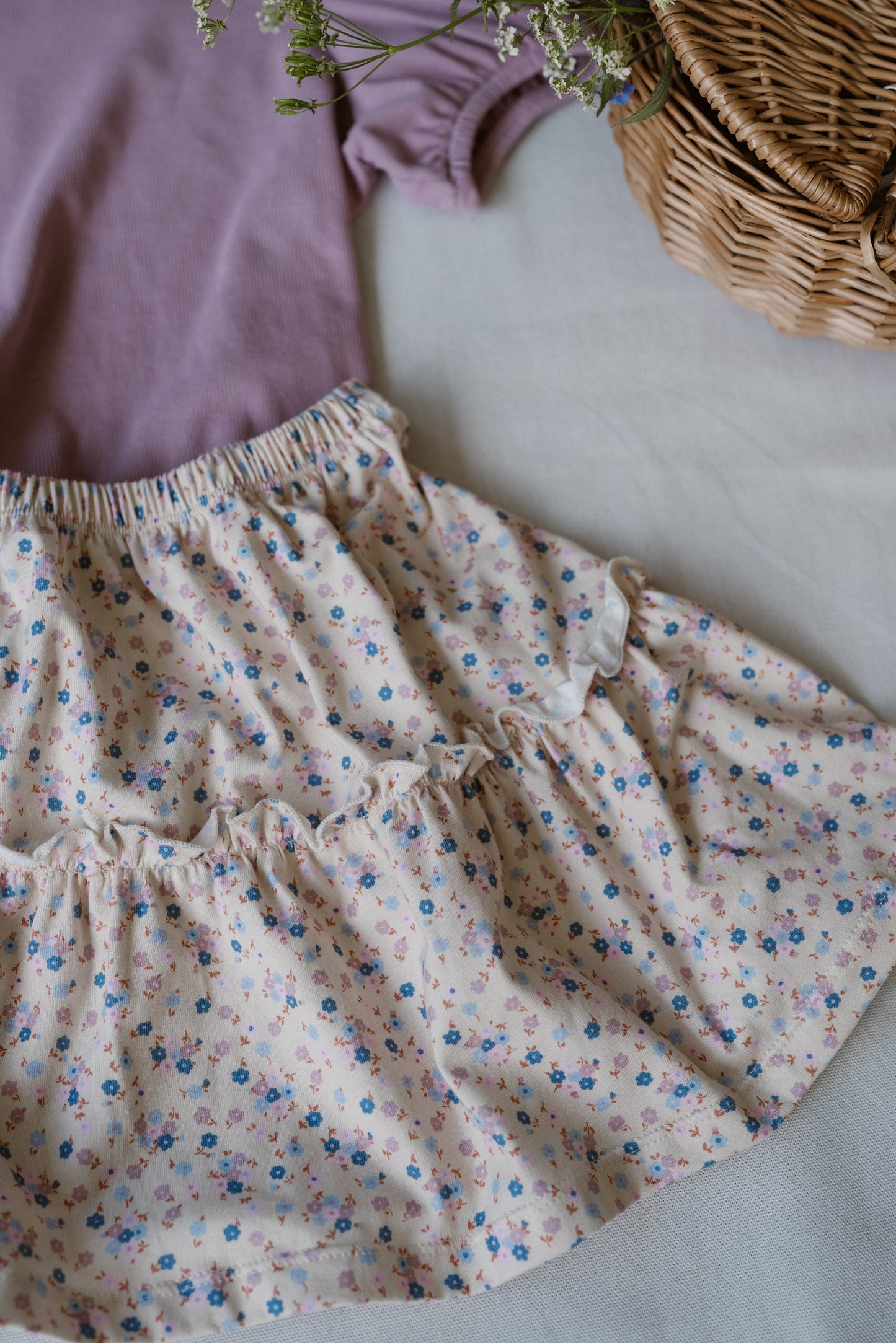 Navy Natural - skirt Bo spring blossom