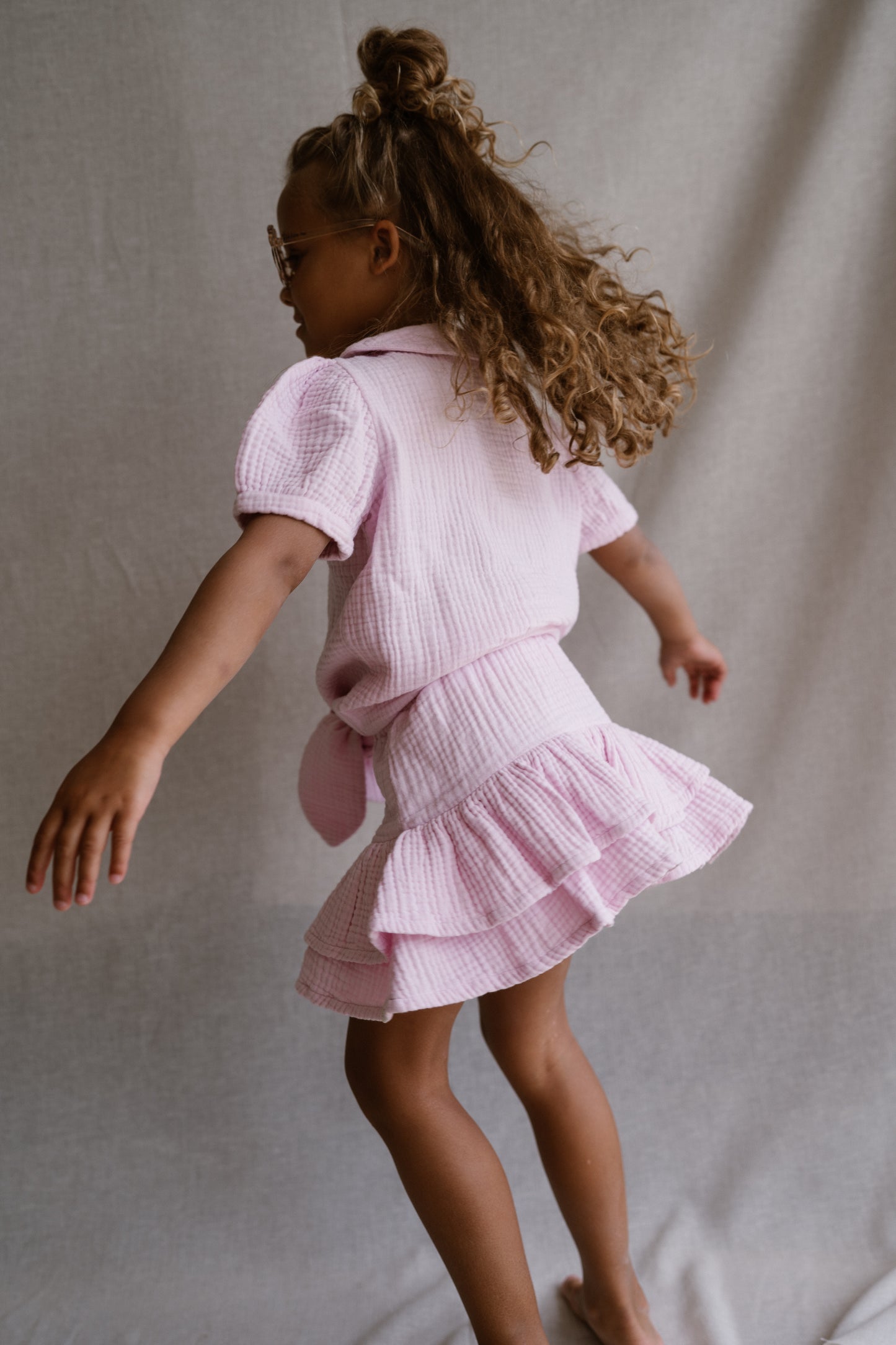 Navy Natural - skirt Keet - pink mousseline