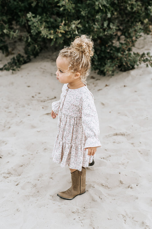 Navy Natural - dress Kay field of flowers