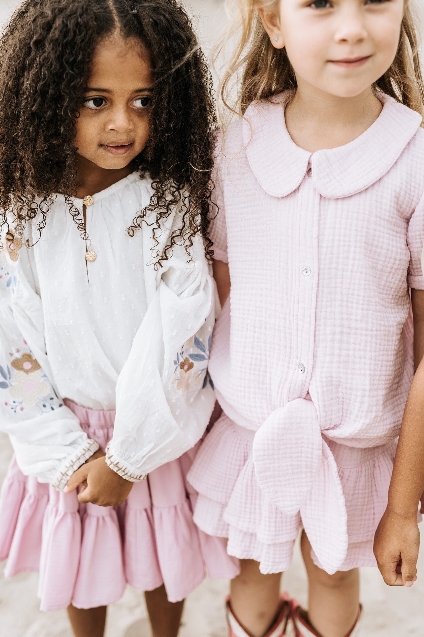 Navy Natural - blouse Faye - pink mousseline
