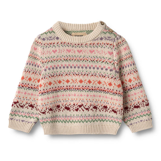 Wheat - jacquard pullover Olga - multicolor