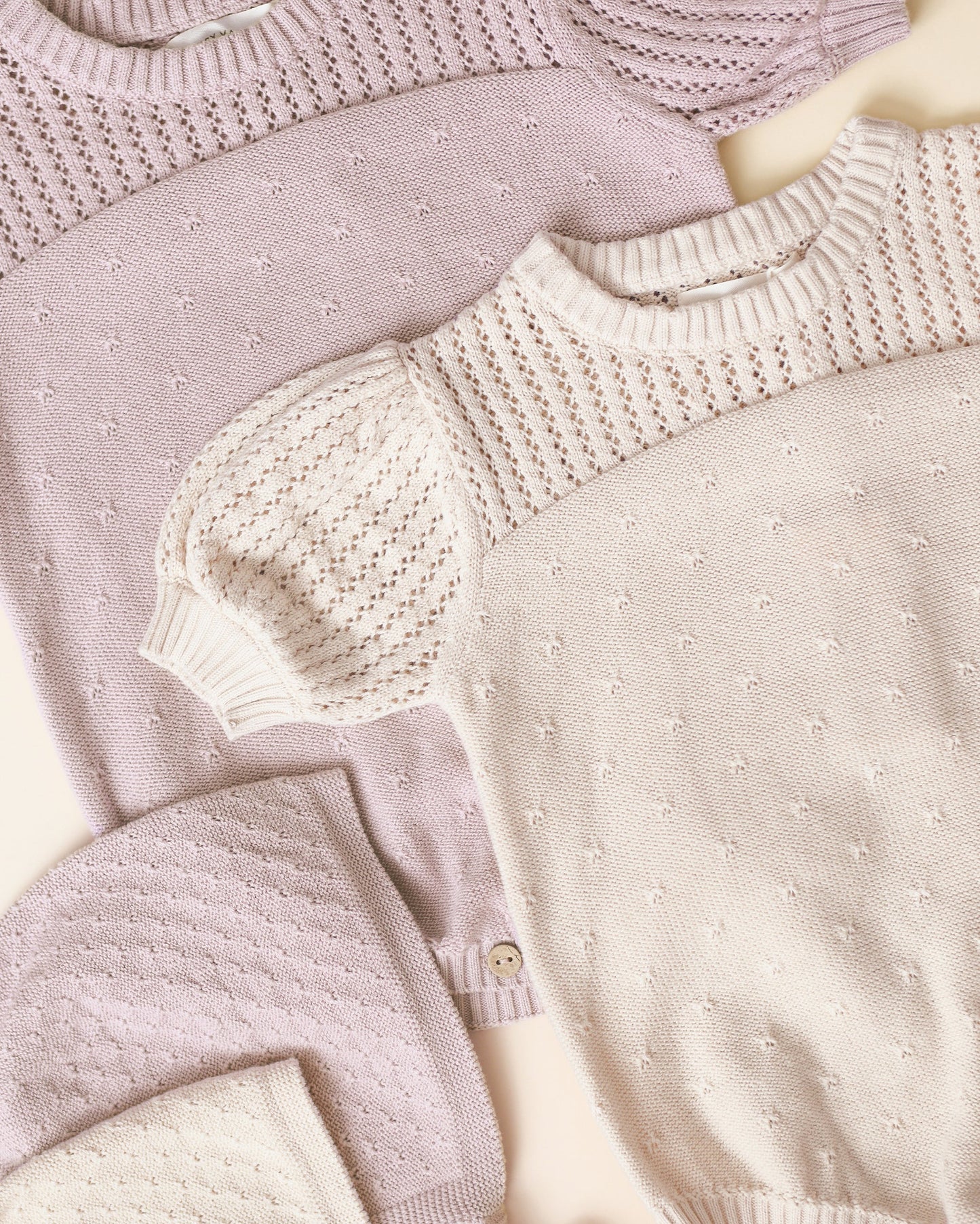 Quincy Mae - pointelle knit romper - lavendel