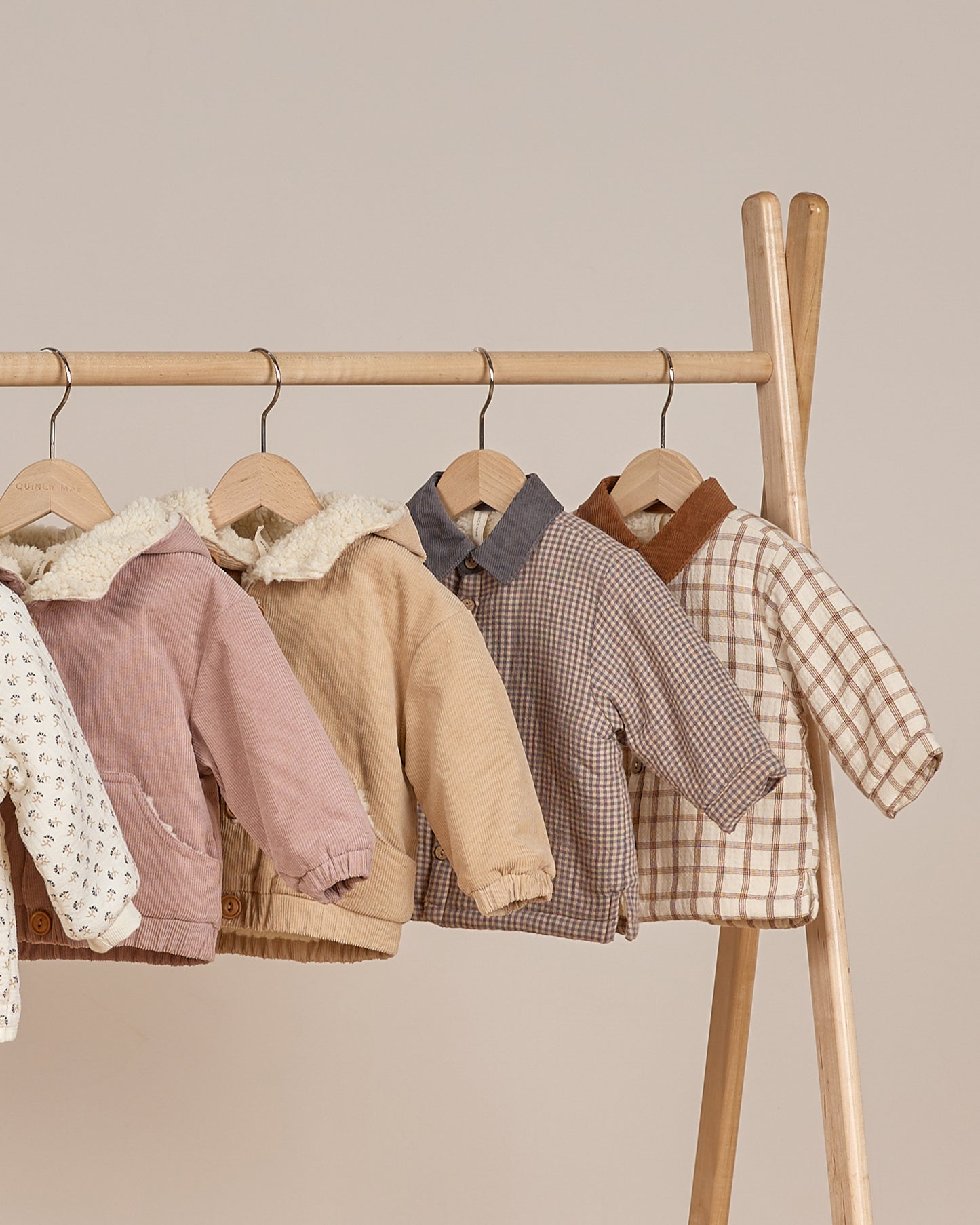Corduroy hooded jacket - latte