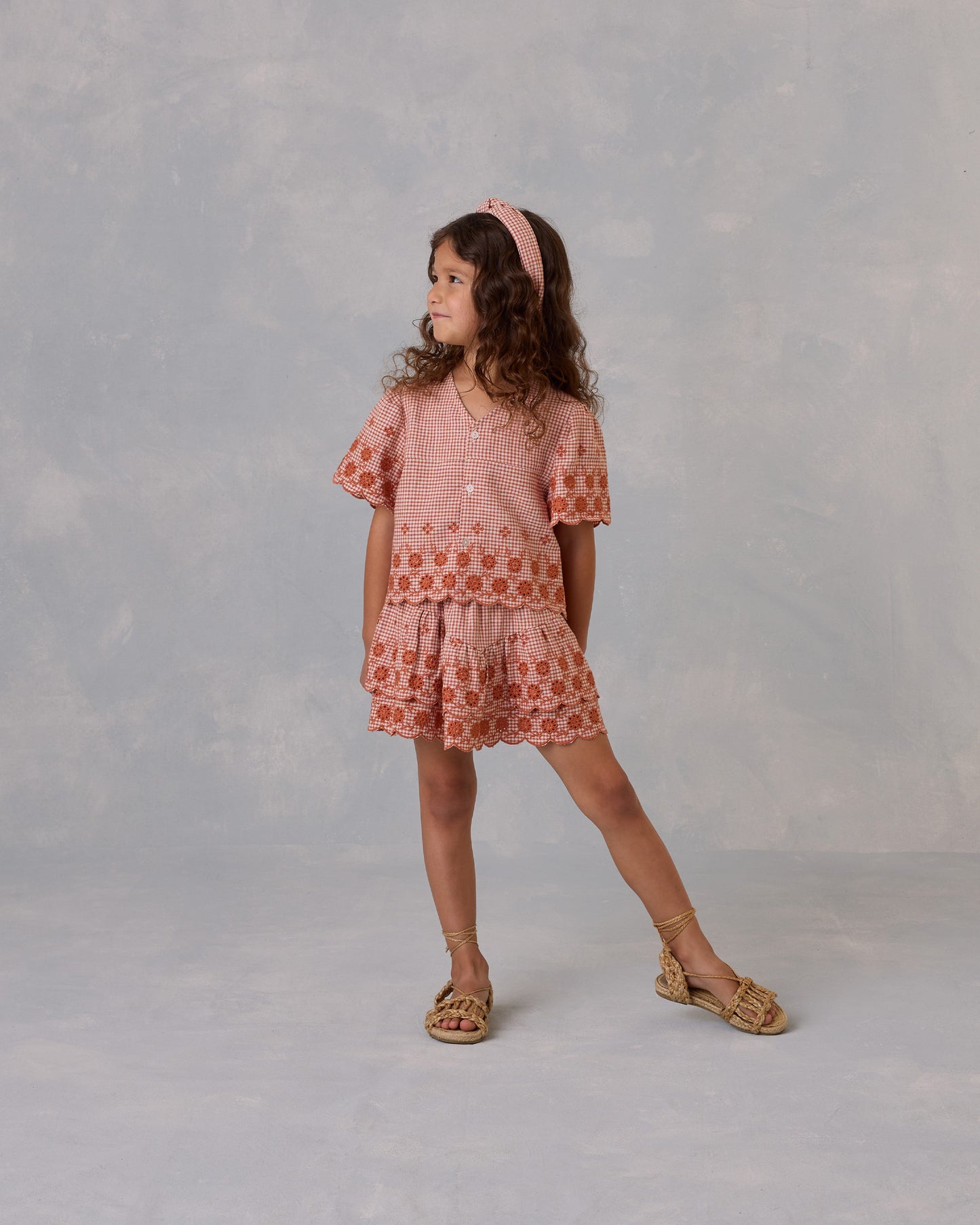 Rylee + Cru - tiered mini skirt - poppy gingham