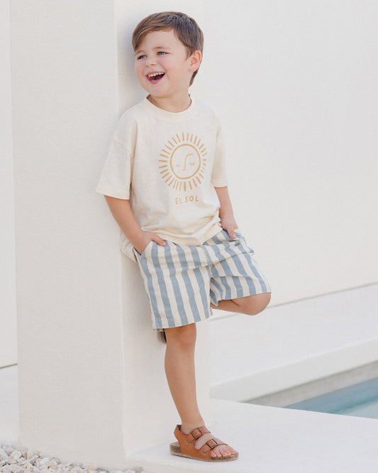 Rylee + Cru - denim shorts Dawson - ocean stripe