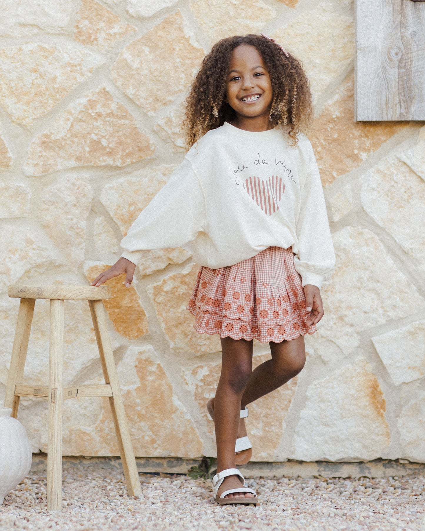 Rylee + Cru - tiered mini skirt - poppy gingham