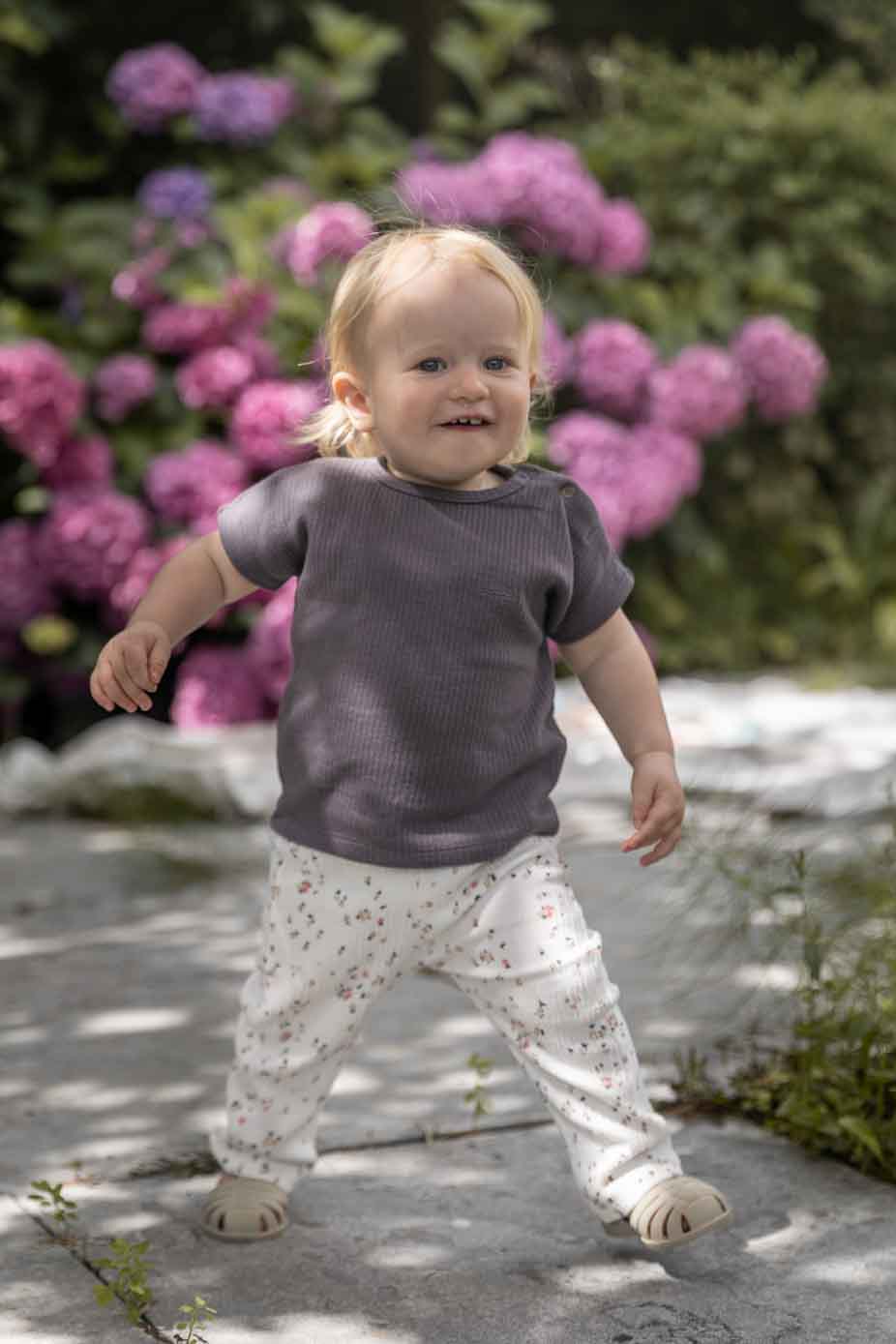 Broek bloemen - offwhite