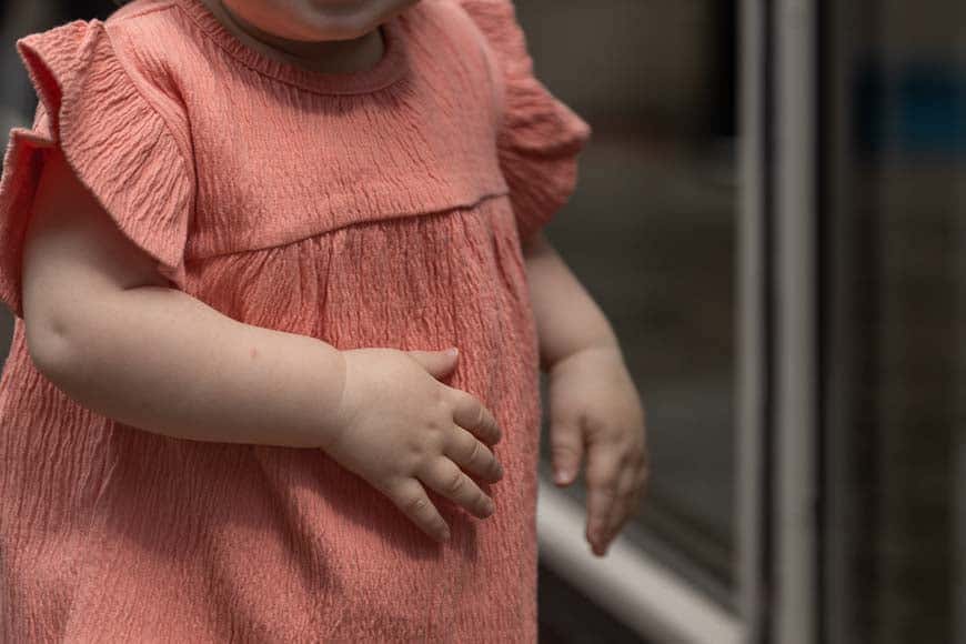 Jurk ruffle mouwtjes - koraal roze