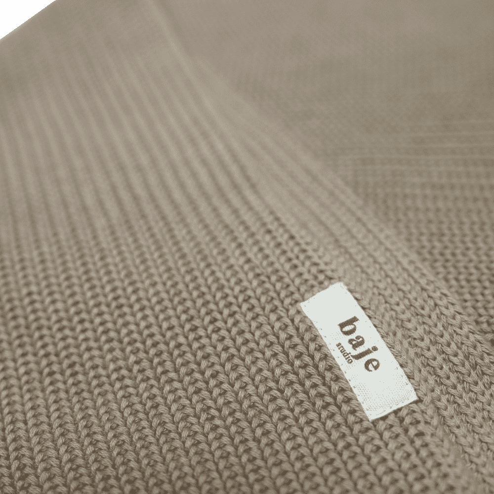 Baje Studio - knitted winter set scarf/hat Riv - taupe