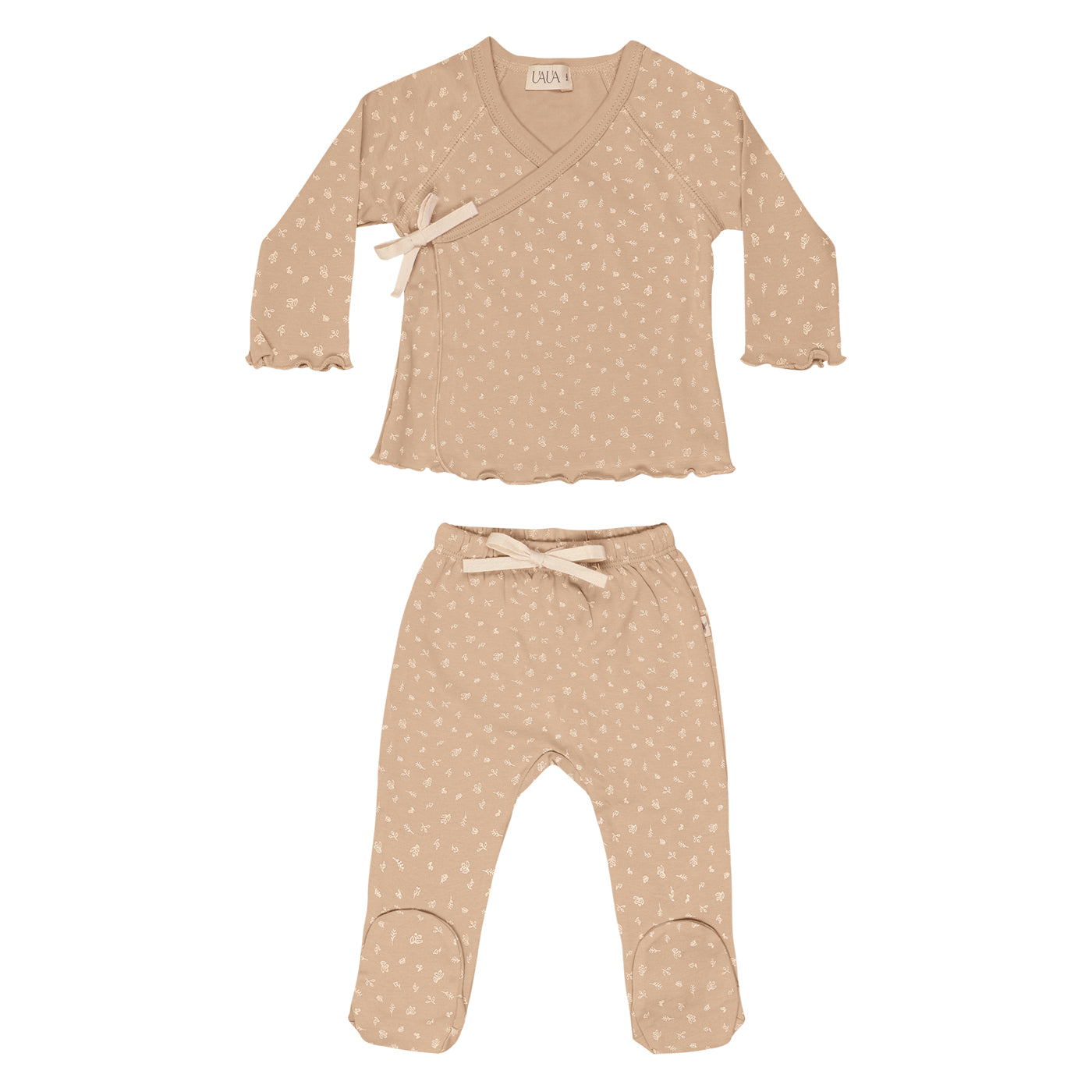 Newborn set ruffled - rosa floral
