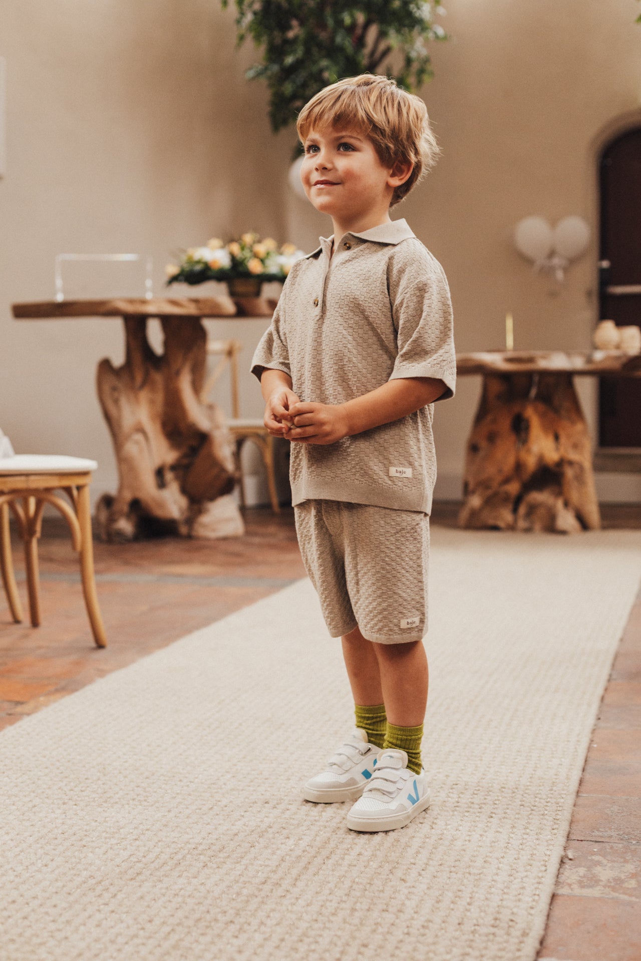 Baje Studio - knitted shorts Mozi - taupe gray