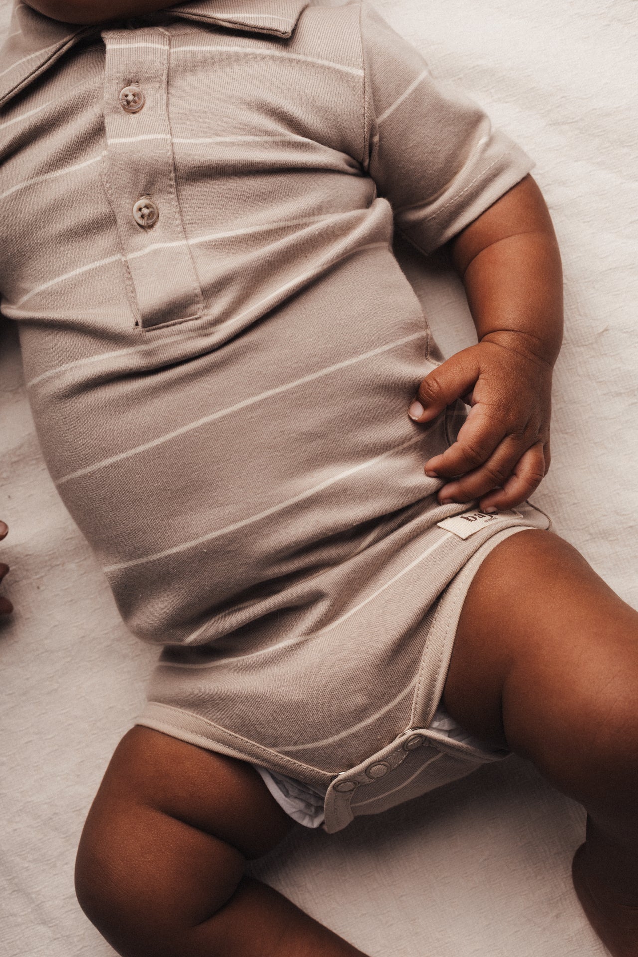 Baje Studio - striped bodysuit Meco - taupe clay