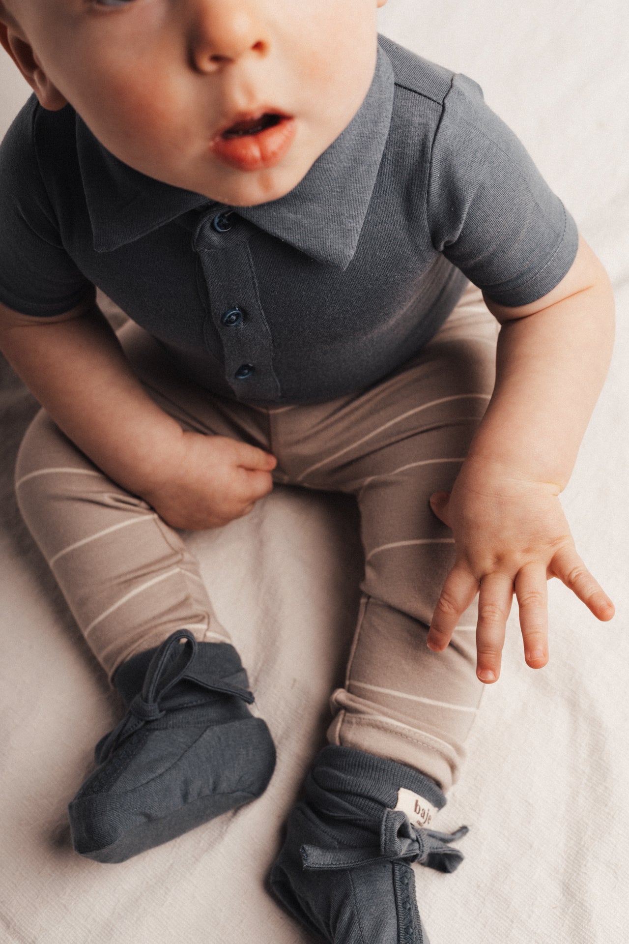 Baje Studio - striped legging Laje - taupe clay