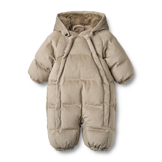 Wheat - puffer snowsuit baby Nallo - grey stone