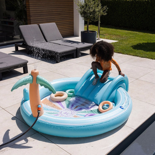 Swim Essentials - adventure pool w/ slide - Bright Waves Rainbow