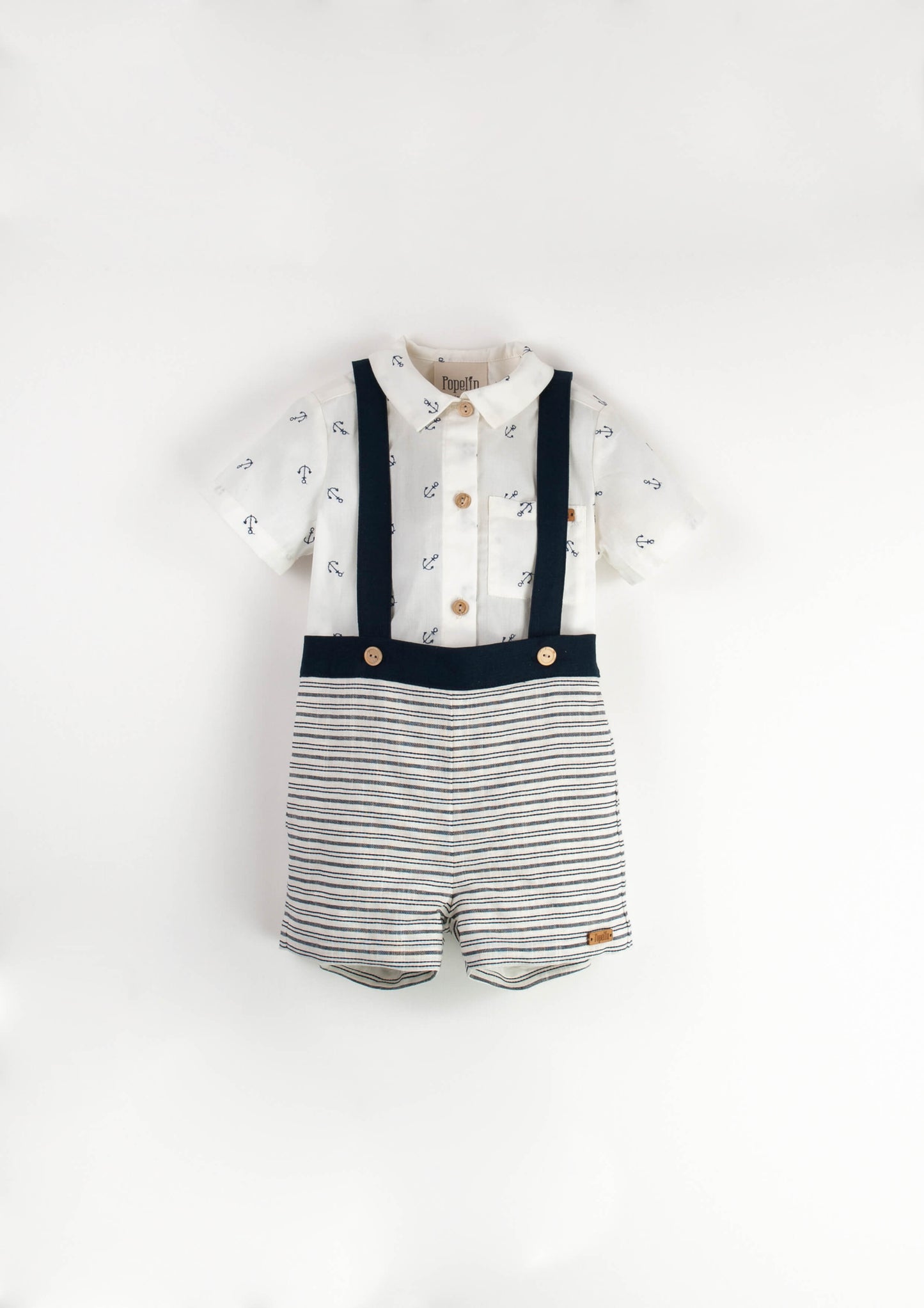 Romper with shirt collar - anchor