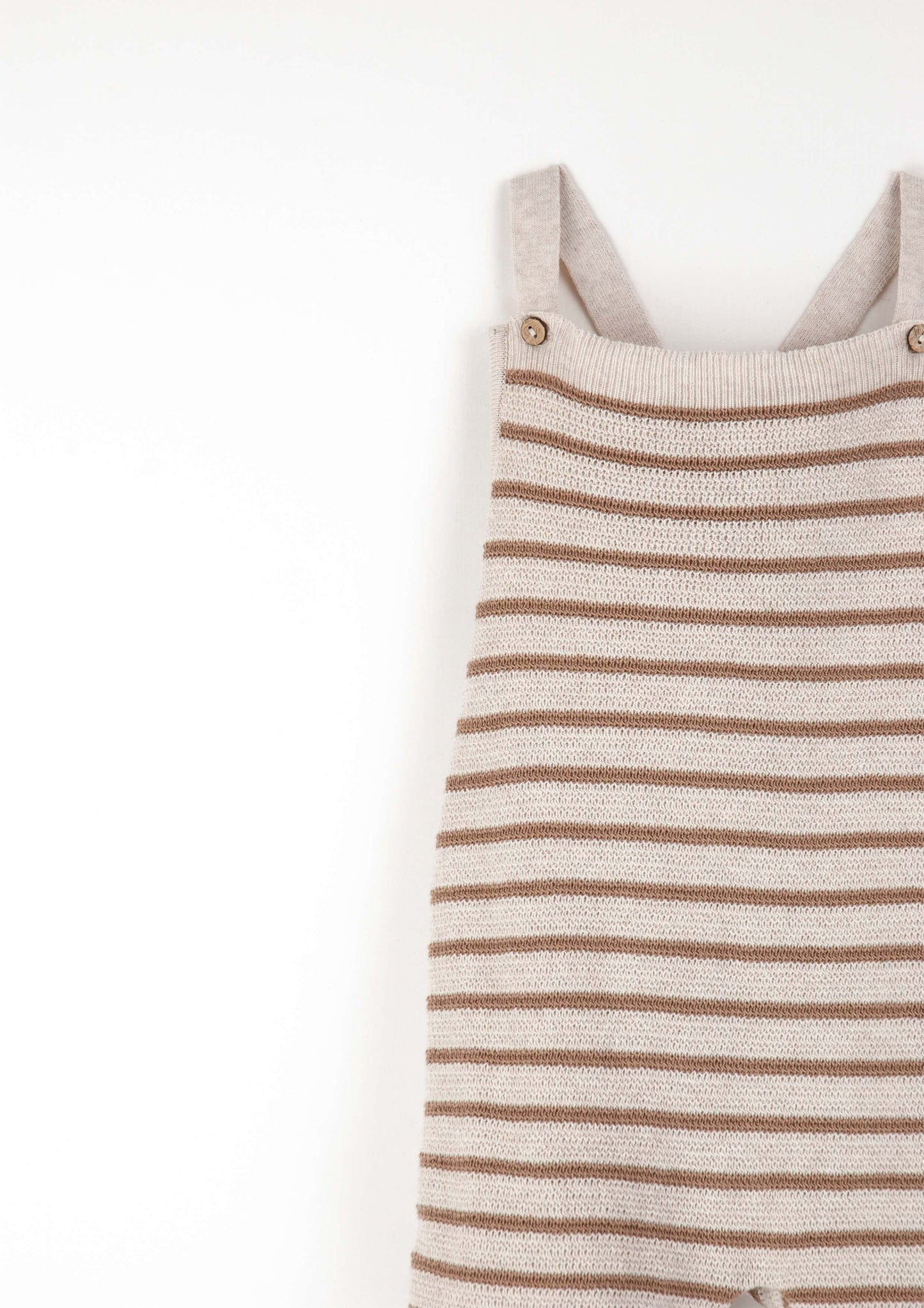 Knitted dungarees - brown stripe