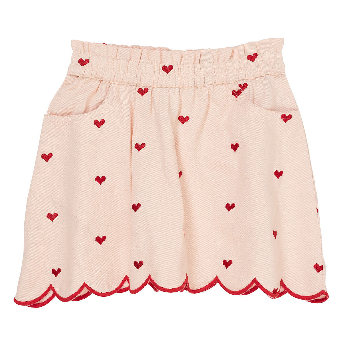 Copenhagen Colors - twill skirt with berry hearts - dusty rose