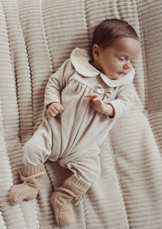 Two You Label - velvet rib jumpsuit Vinny - oat