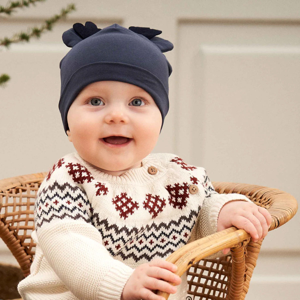 Knit jacquard sweater - crème