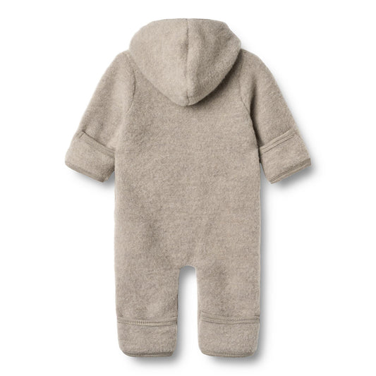 Wheat - merino wool fleece suit Ata - khaki melange