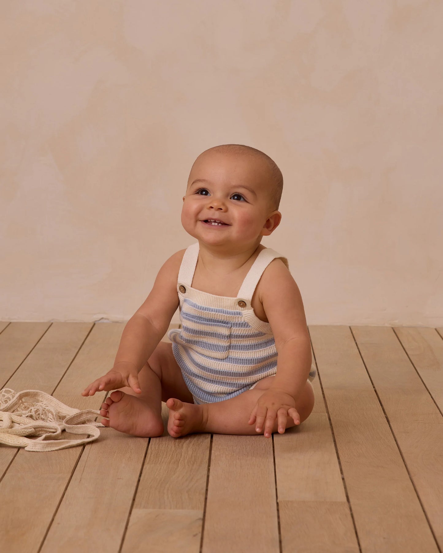 Rylee + Cru - knit romper Ashton - blue stripe