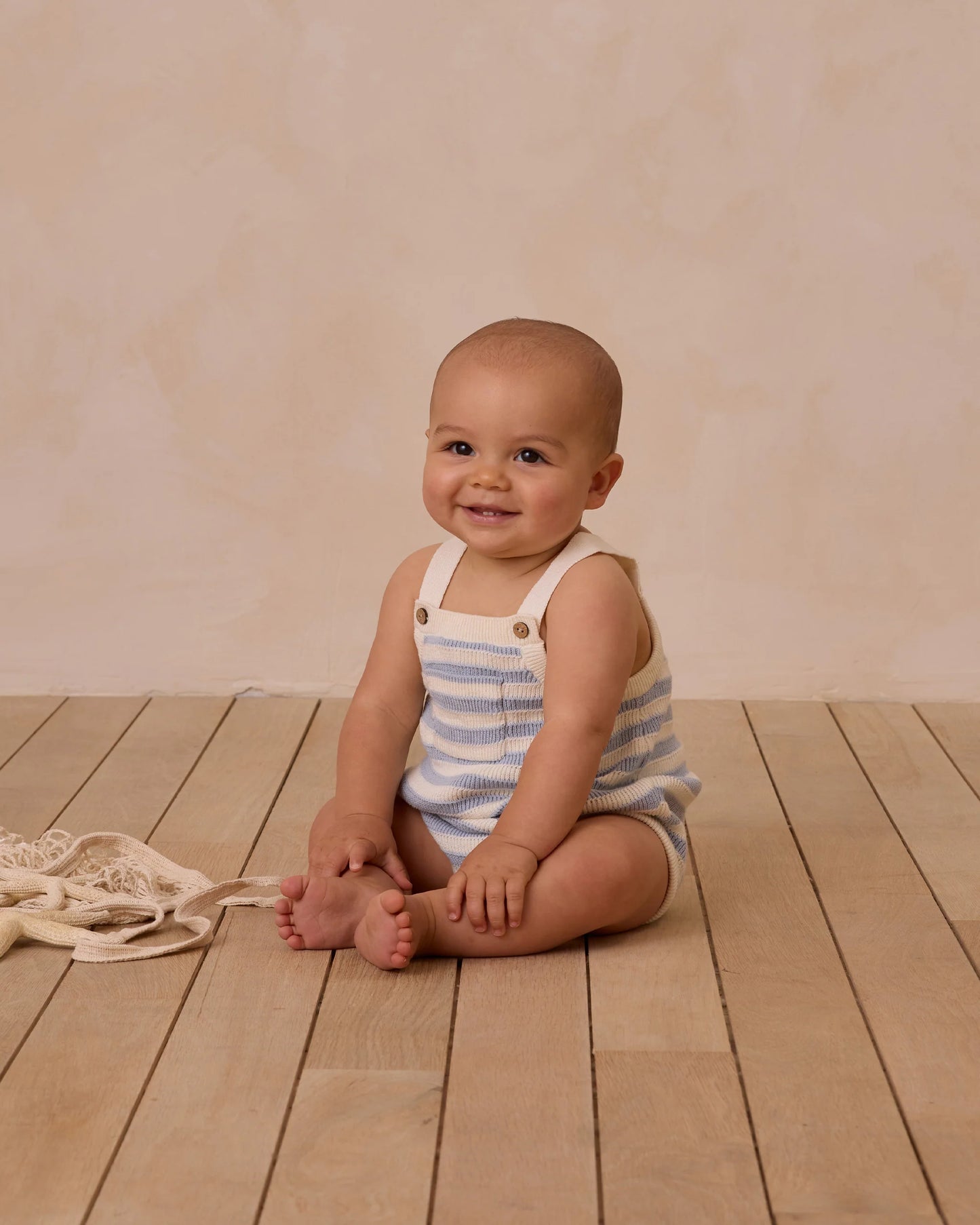 Rylee + Cru - knit romper Ashton - blue stripe