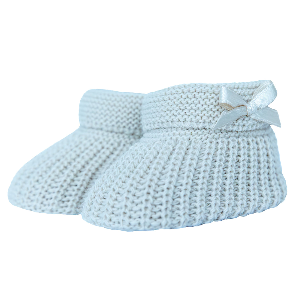 Gebreide baby slofjes - lichtblauw