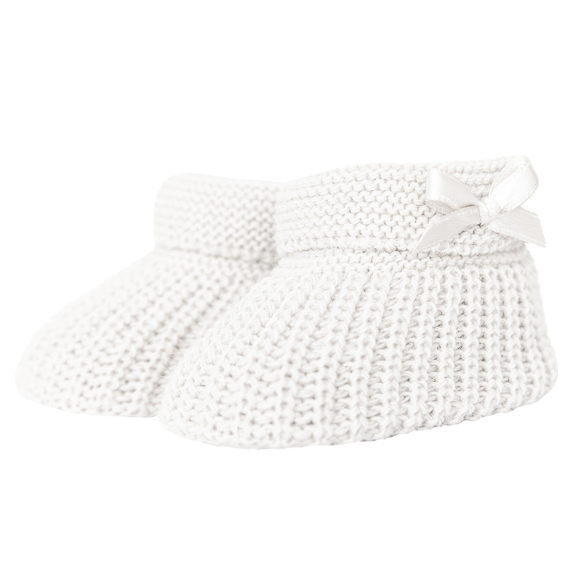 Gebreide baby slofjes - wit
