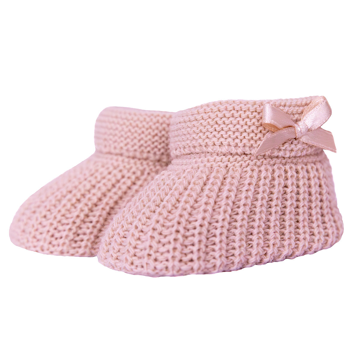Gebreide baby slofjes - oudroze