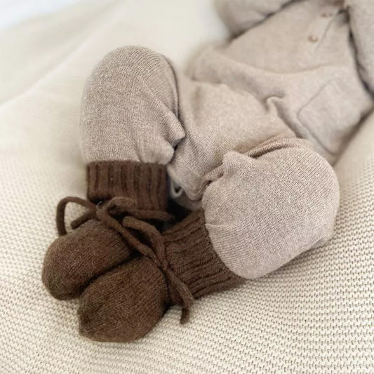 Babyslofjes van merinowol - bruin