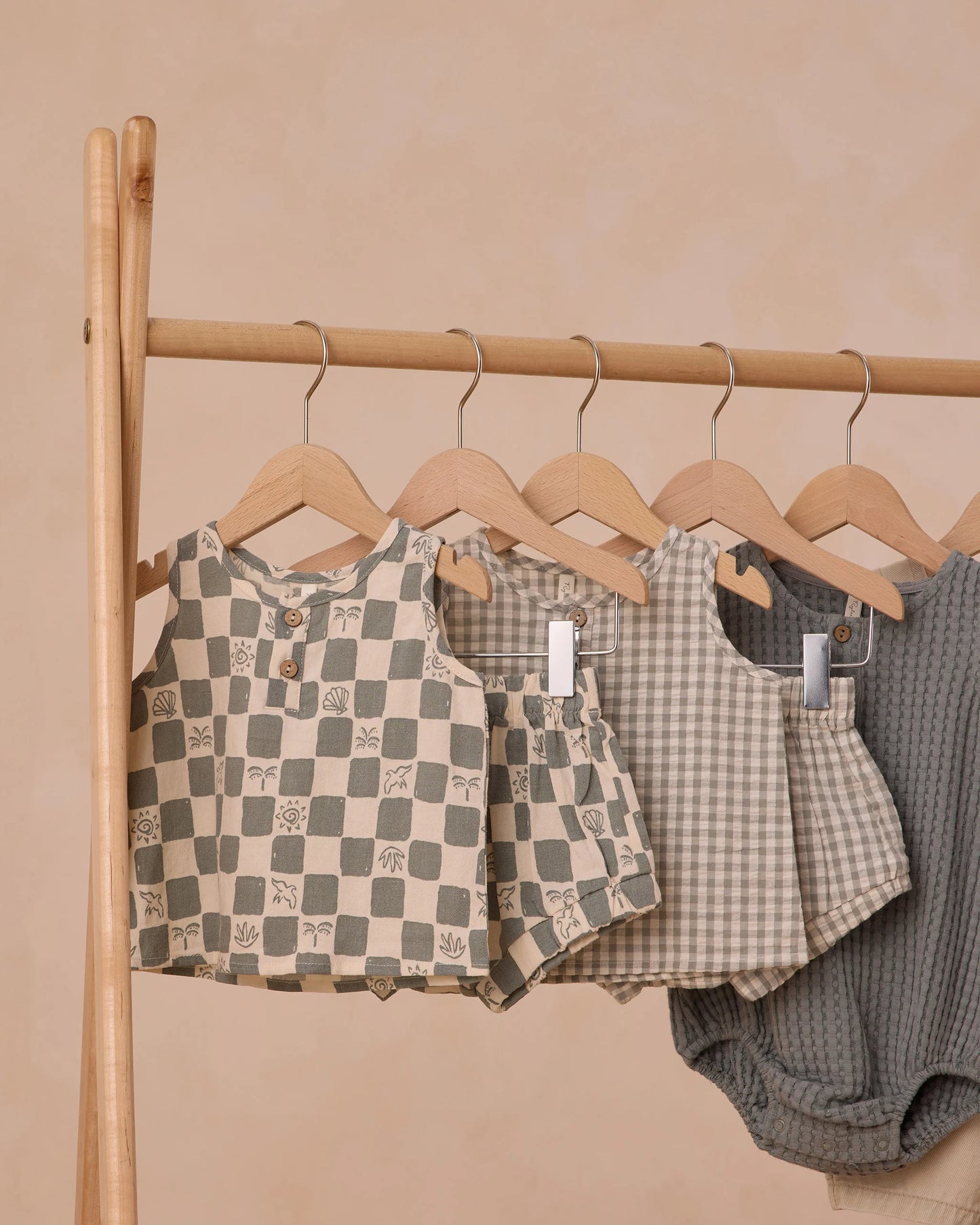Rylee + Cru - baby tank set - eucalyptus gingham