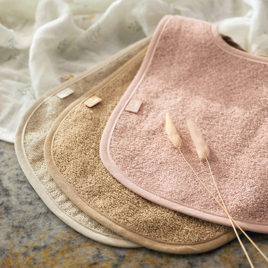 Slab badstof 3 stuks ~ wild rose/nougat/biscuit