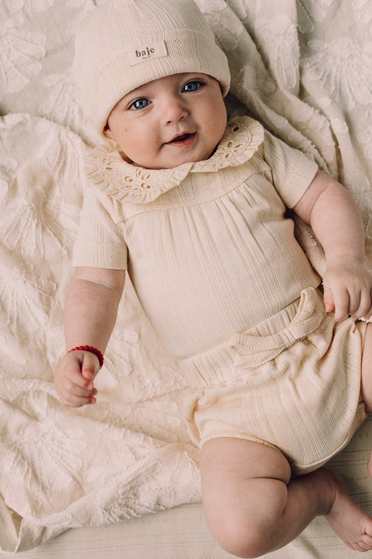 Baje Studio - pointelle bodysuit Yuul - crėme oat