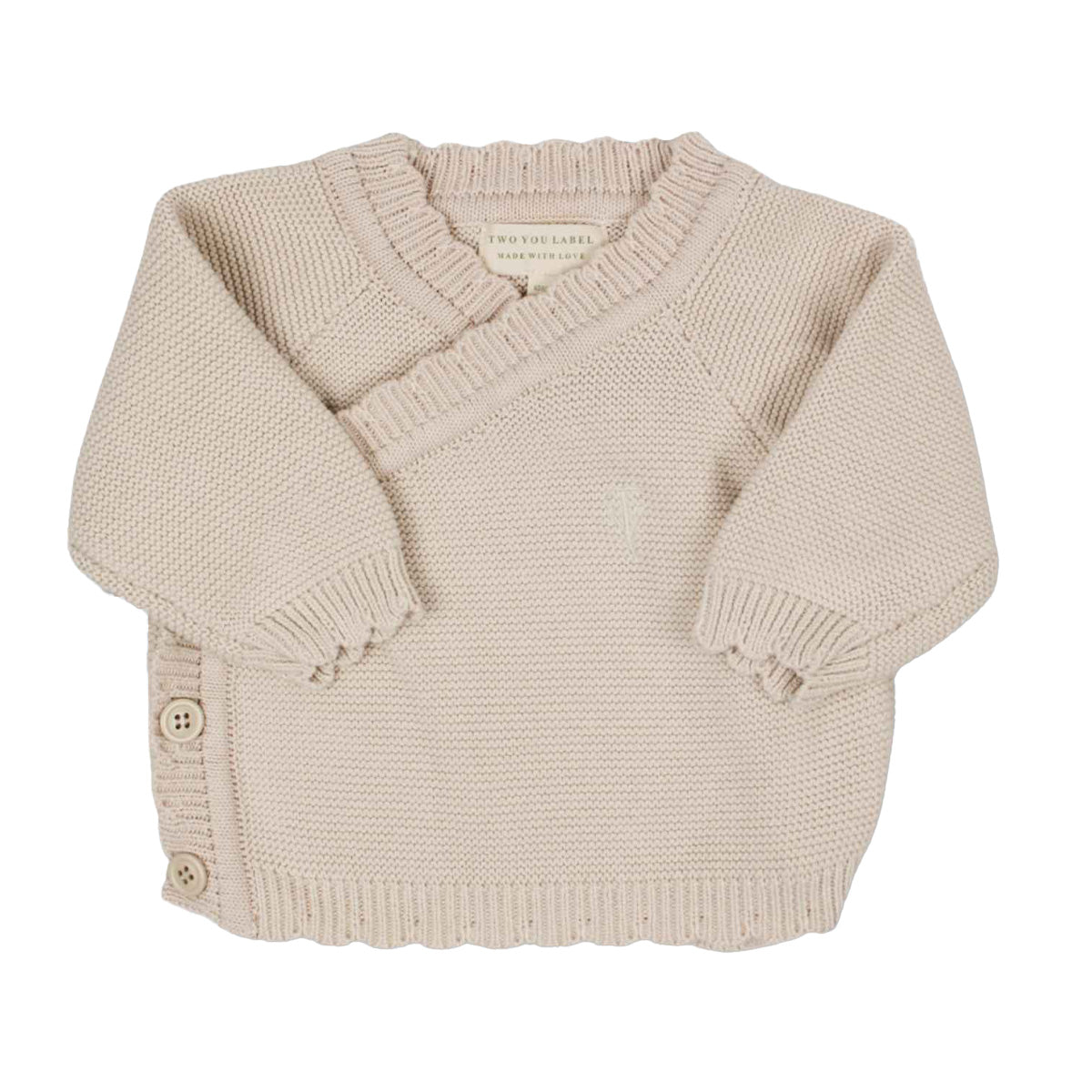 Two You Label - knitted baby cardigan Beau - beach