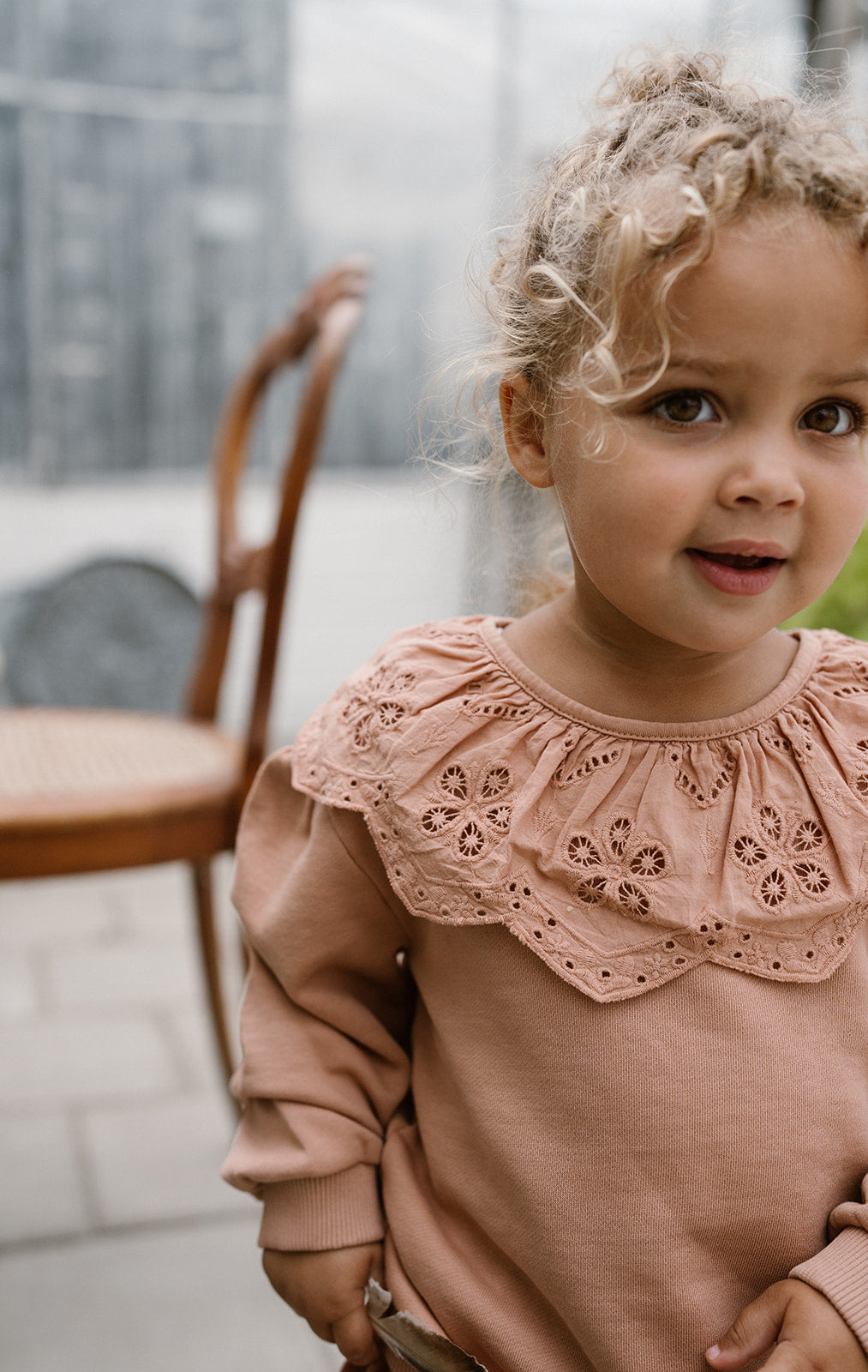 Broderie sweater Bibi - cork