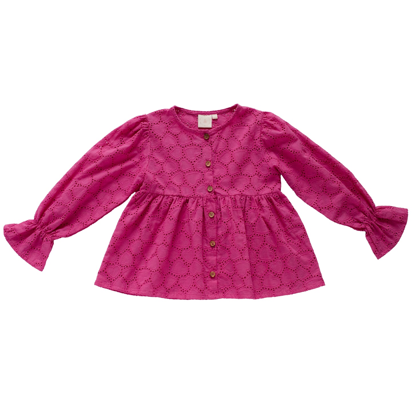 Navy Natural - blouse Mila - pink hearts