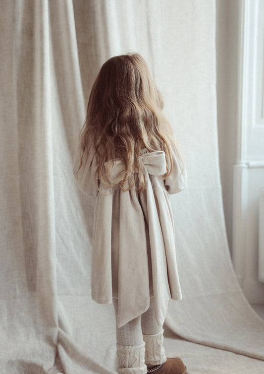 Two You Label - bowy dress rib - oat